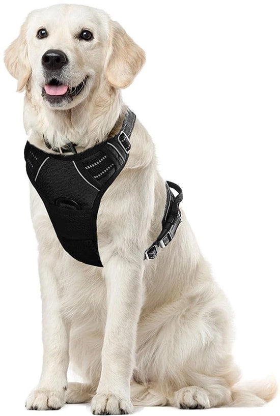Harnas anti-trek per cani - Vest versatile - Tessuto mesh leggero - Strisce riflettenti - Manubrio per allenamento - Impugnatura comoda con imbottitura - Cinturino per cani