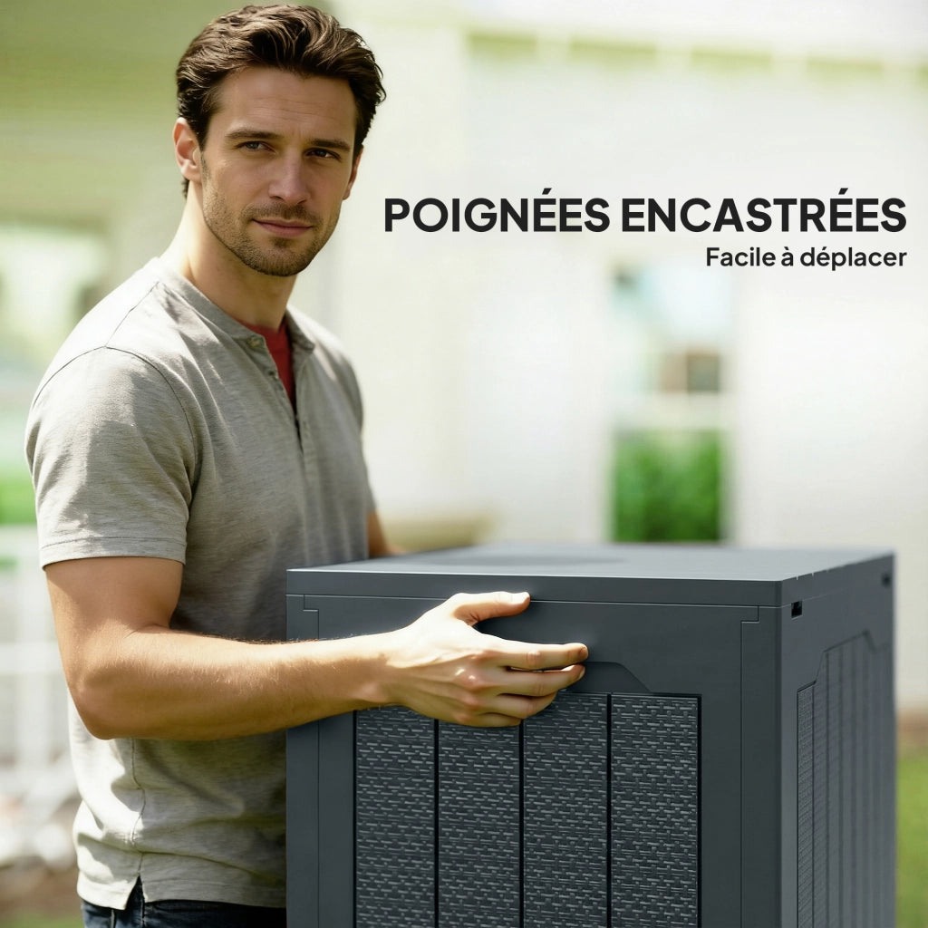 Coffre da giardino 93L ¨C zephmum ¨C 56x41x50 cm grigio scuro