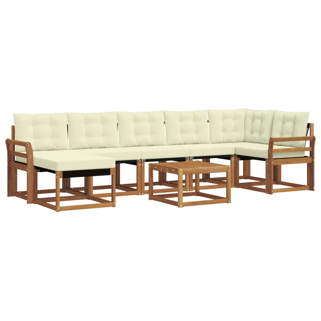 Set di divani da esterno con cuscino 8 pcs Naturale e Crema 3368905