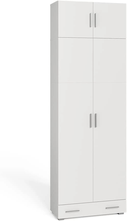 Scaffale per file Ingo, Bianco, 80 x 182.4 cm, per la conservazione di documenti e raccoglitori nell’uso quotidiano in ufficio