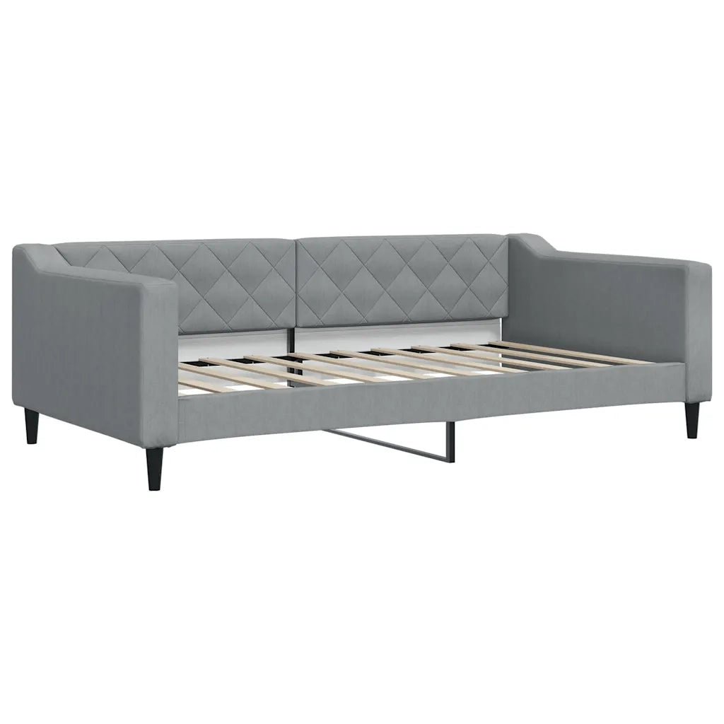 Divano Letto Estraibile Cassetti Grigio Chiaro 100x190 Tessuto 3197505