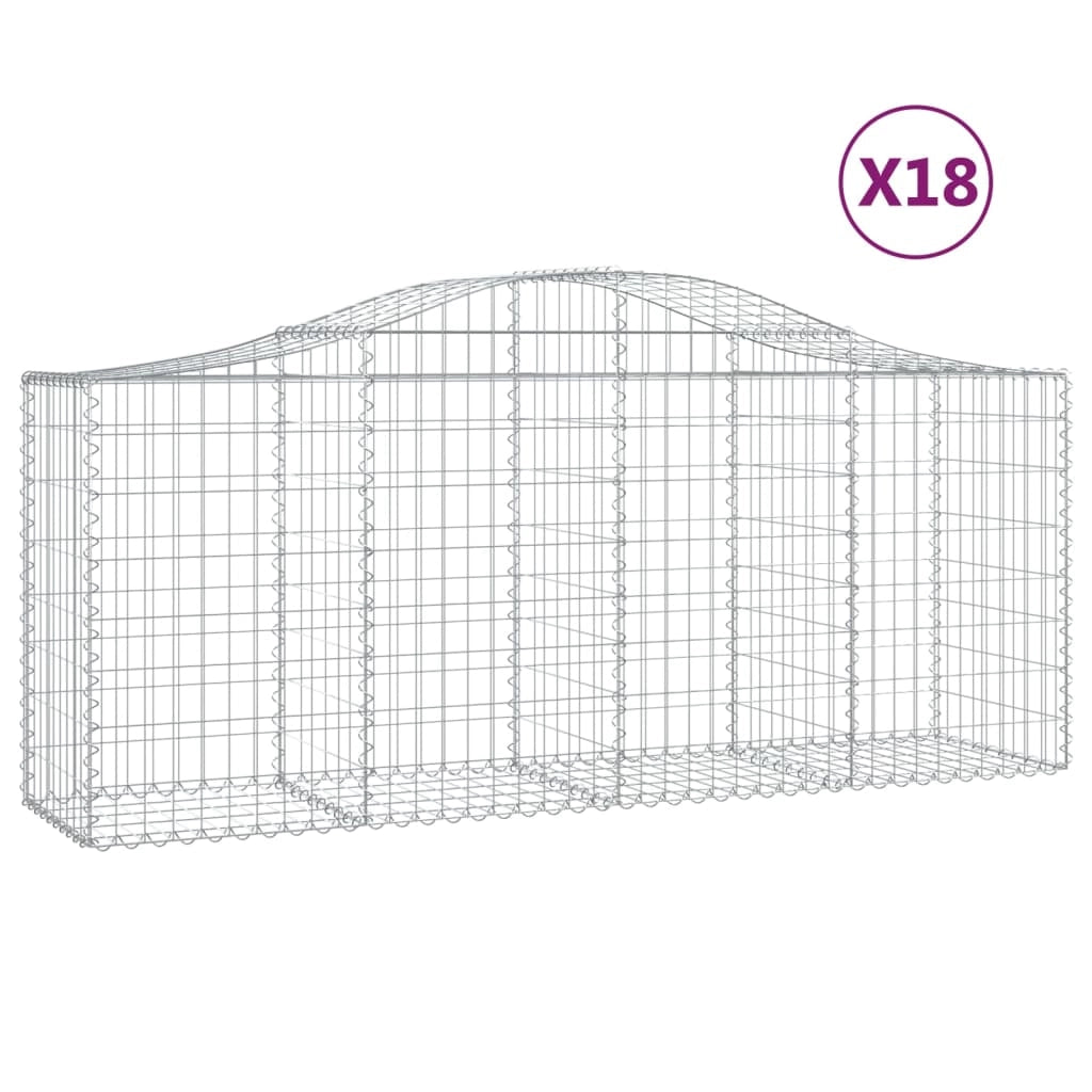 Cesti Gabbioni ad Arco 18 pz 200x50x80/100 cm Ferro Zincatocod mxl 87800