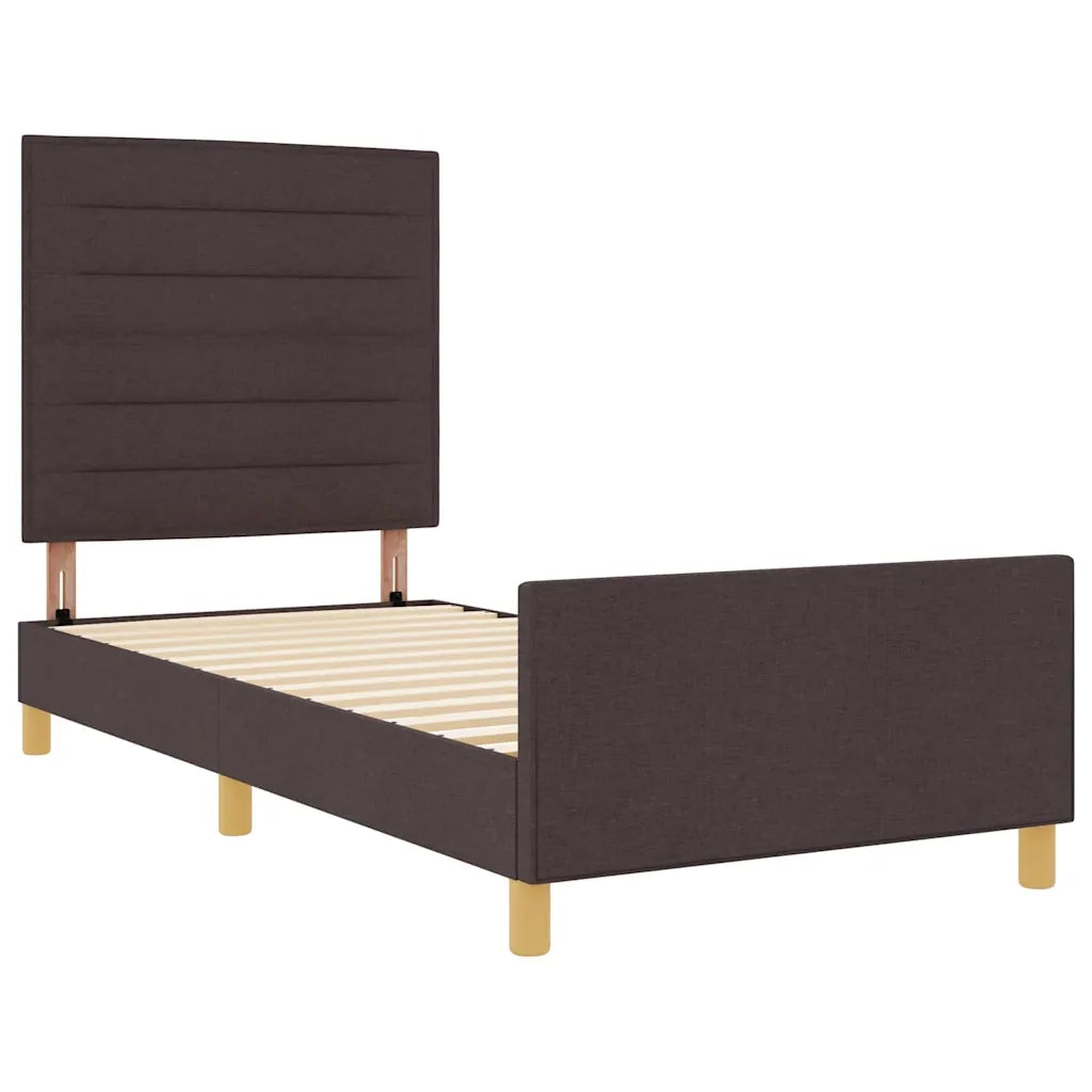 Struttura del letto Marrone scuro 90 x 200 cm Tessuto 3344623