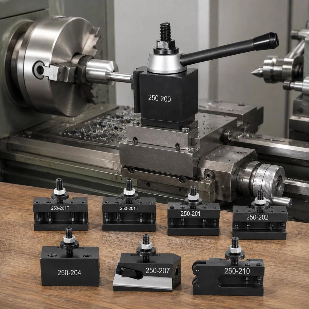 Quick-change Tool Holder Set, 8-piece, Steel Holder, For Mini Lathes And Metal Lathes With A Swing Diameter Of 254-381mm, Durable Steel Material, Ideal For Your Workshop