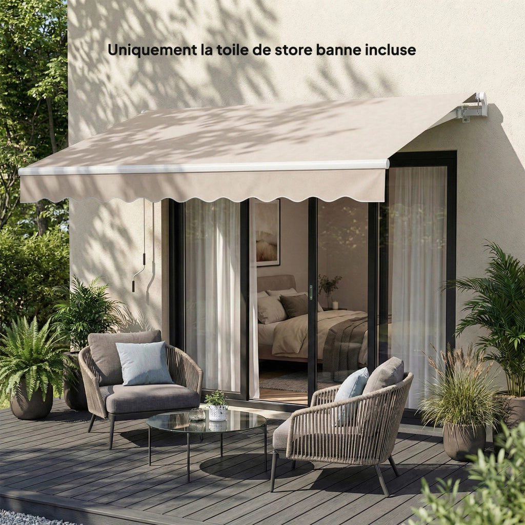Tenda da Esterno con Lambrequino Impermeabile ¨C zephmum ¨C crema 3.5x2.5 m