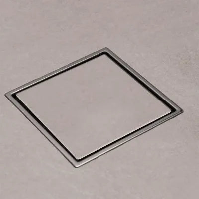 Scarico doccia a pavimento 15x15 cm con canalina piastrellabile quadrata e sifone acciaio inox