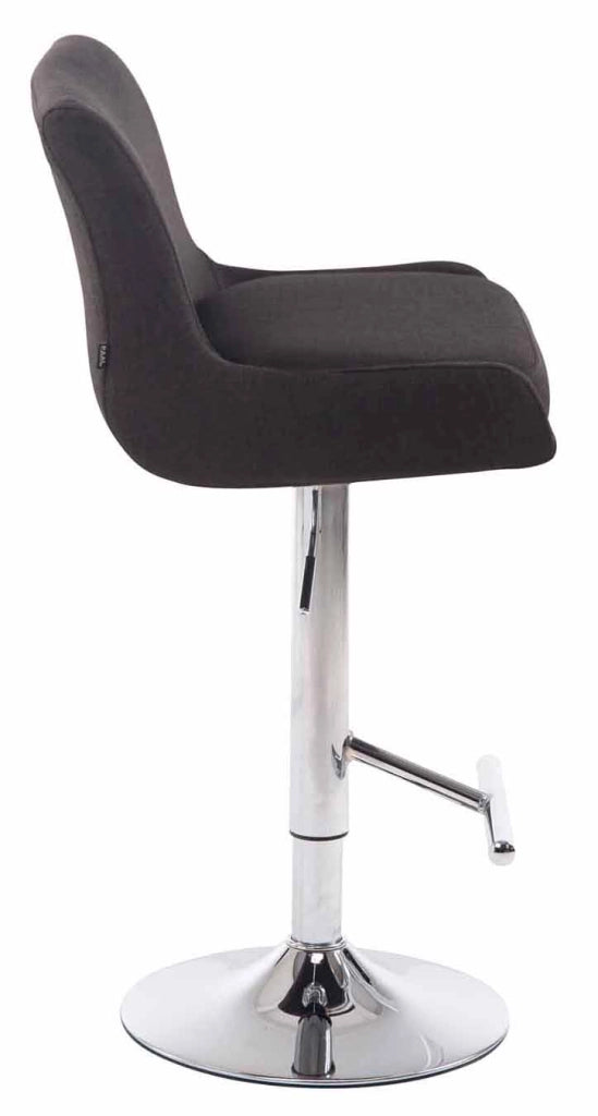 Set 2 Sgabelli Bancone Club in Tessuto grigio scuro,cromo