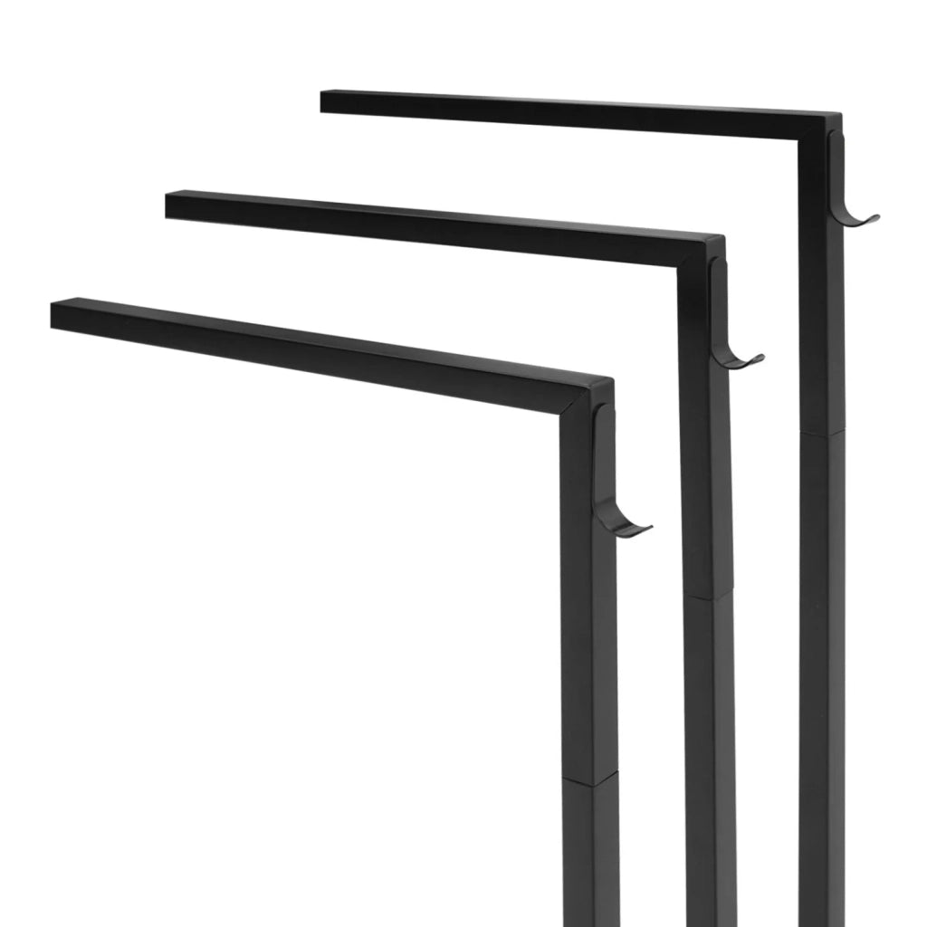IDMarket - Portasciugamani autoportante con 3 guide laterali DALLAS design industriale in metallo nero