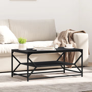 Tavolino da caffÃ¨ con ripiano in rovere nero 90x50x40 cm