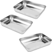 Set di 3 forme per pane, 25 cm, acciaio inossidabile, forma rettangolare per pane, forma per pane, forma per pane e torta, acciaio inossidabile, resistente al lavastoviglie e al forno