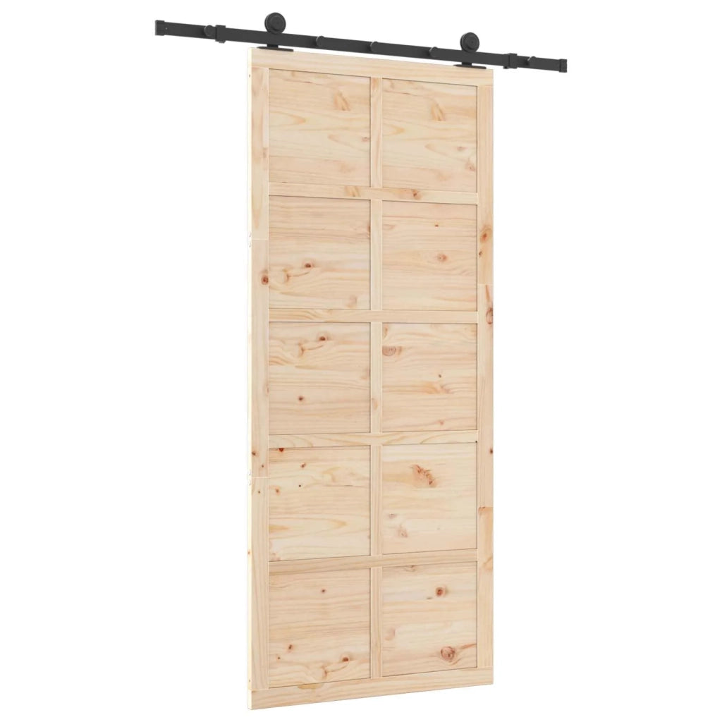 Porta scorrevole Naturale 80 x 208 cm Legno Massello di Pino