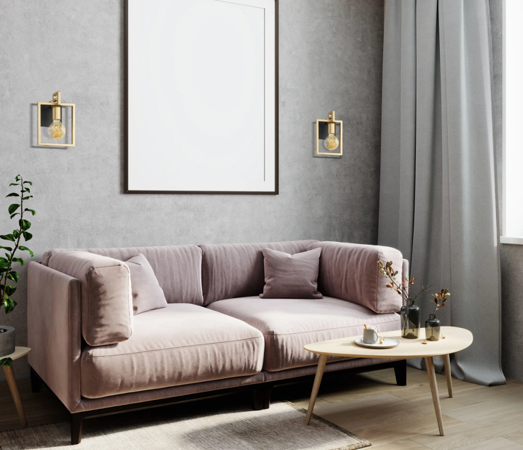 Applique glamour Primero a cornice nero-oro E27 60W Italux