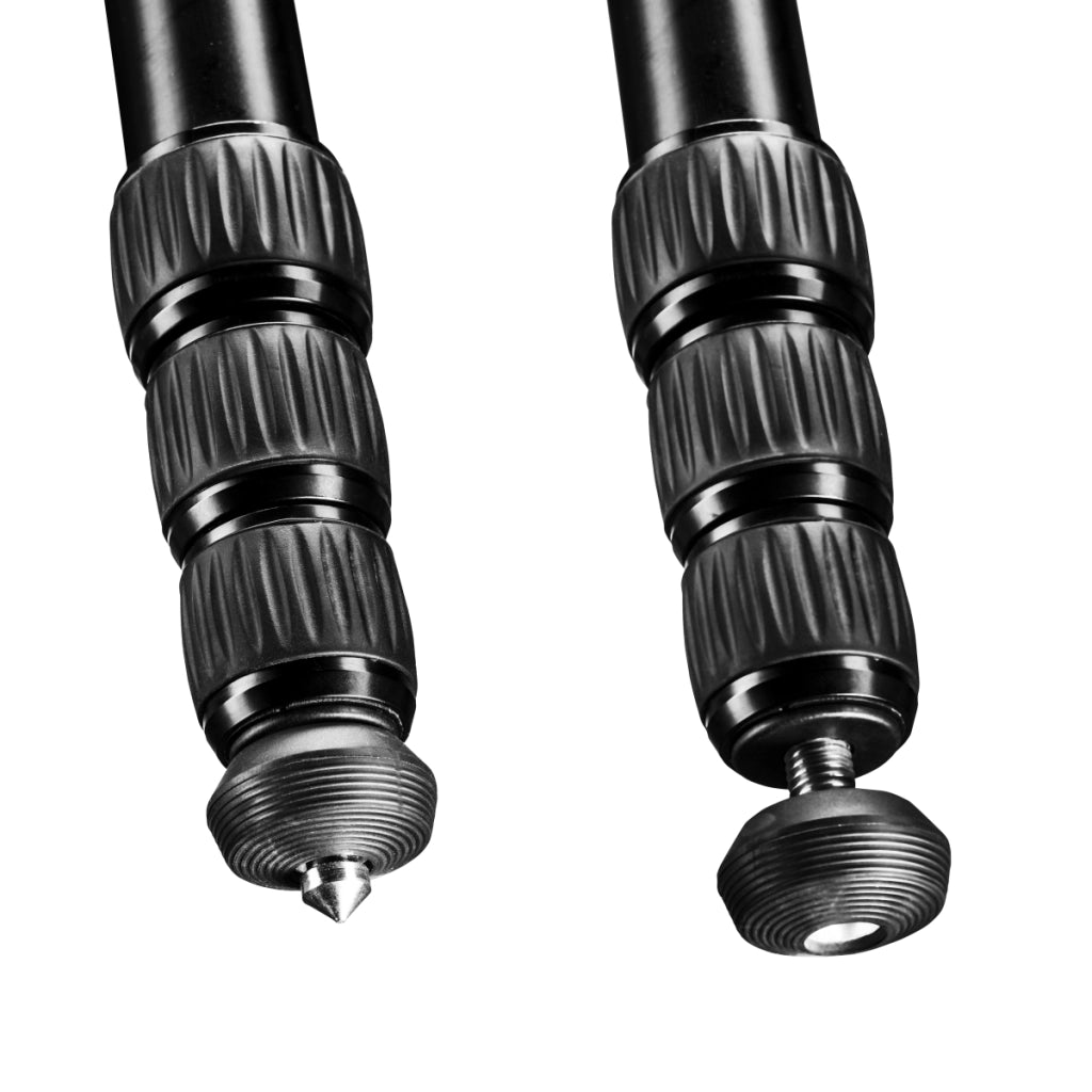Mantona Wolverine XL alluminio, treppiede fotografico professionale molto stabile senza testa a sfera, seconda colonna centrale corta per macro, per la fotografia di paesaggio, architettura e sport