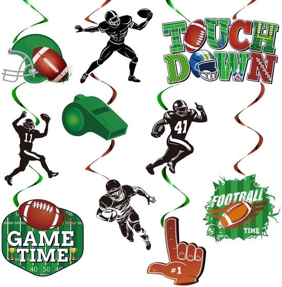 Decorazioni da rugby 48 pezzi - Decorazioni per festa di calcio - Decorazioni appese - Decorazioni per la parete - Leggere - Sicure e inodore - Decorazioni per calcio