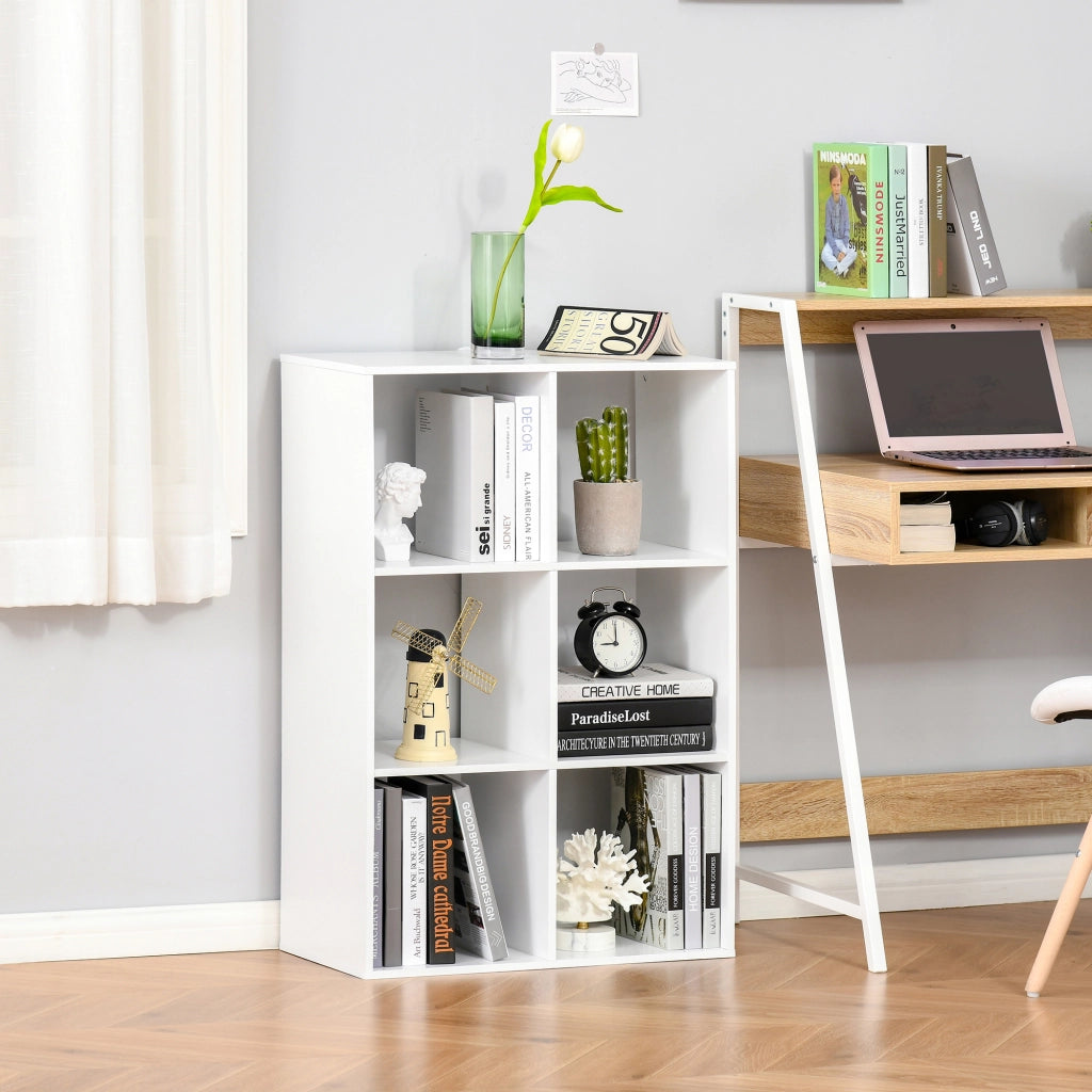 Libreria a Cubi con Ripiani ¨C Zephmum ¨C Legno Bianco 61.5x29.5x91.5 cm