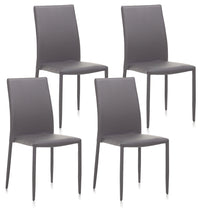 Set 4 Sedie 43,5x46,5x90,5 cm in Similpelle Grigio