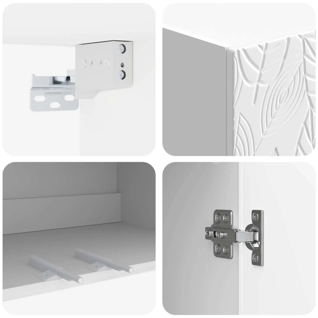 Mobiletto a muro Bianco Lucido 66 x 34,5 x 90 cm 898739