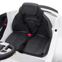Macchina Elettrica per Bambini 3-5 Anni Mercedes con Cintura di Sicurezza e Telecomando, Bianco