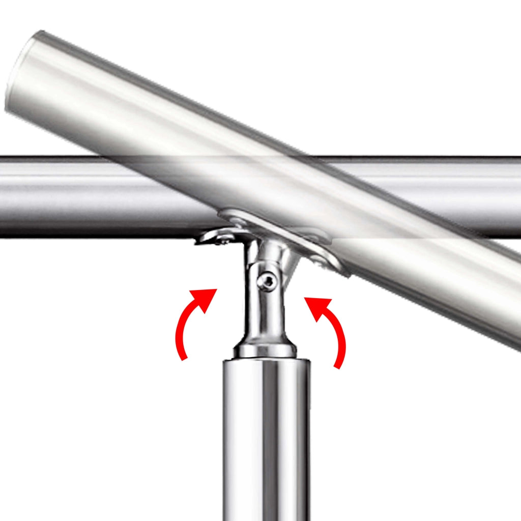 Ringhiera Balaustra Corrimano in acciaio inox 304 spazzolato 120x106cm per interni ed esterni 3 barre trasversali