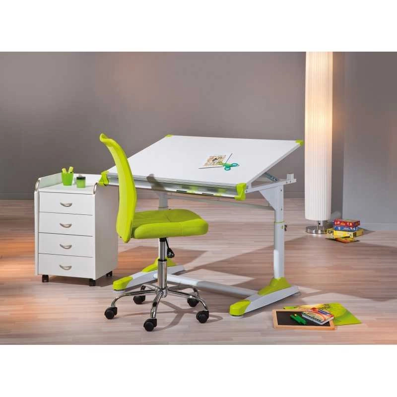 Scrivania Inter Link con piano inclinabile, regolabile in altezza e vano porta oggetti Dim.100x66x69-84h