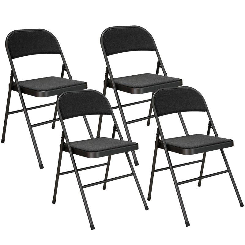 SEDIA PIEGHEVOLE Set da 4 pezzi 45x46x78 cm Nero in poliestere