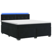 Letto con Box Spring, Materasso e LED Nero 160 x 200 cm Velluto 3452212