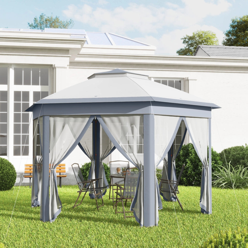 Gazebo Faltpavillon ¨C zephmum ¨C Grigio+Bianco 4x4m