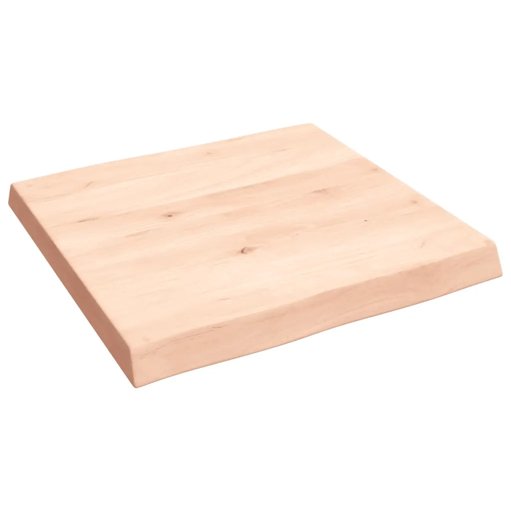 Piano per Tavolo 60x60x(2-6) cm Rovere Non Trattato Bordi Vivi 363871