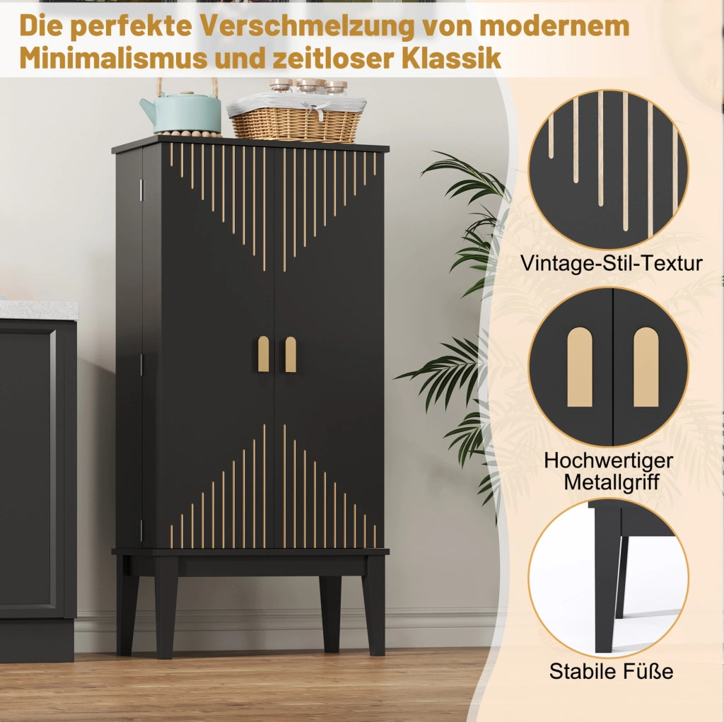 Credenza contenitore nera in MDF 120x59x30 cm
