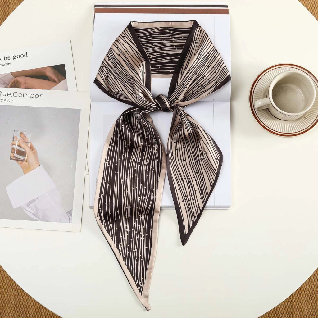 Nuova fascia per capelli alla moda con decorazioni in seta, piccola sciarpa, elastico per capelli, foulard, cintura