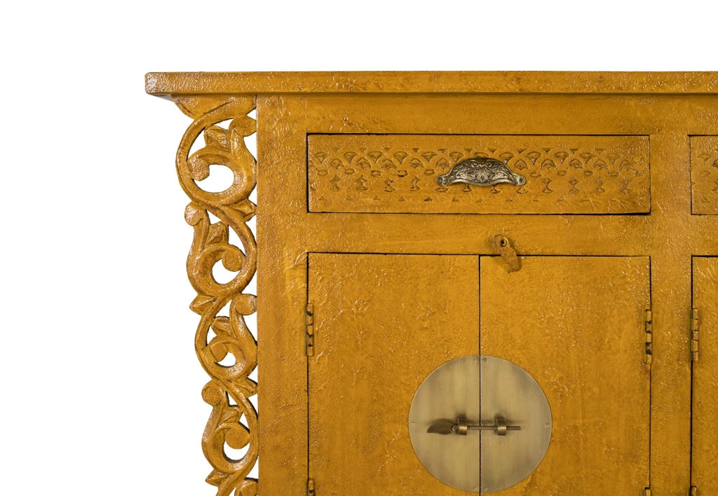 Credenza con 6 ante e 3 cassetti in legno di mango