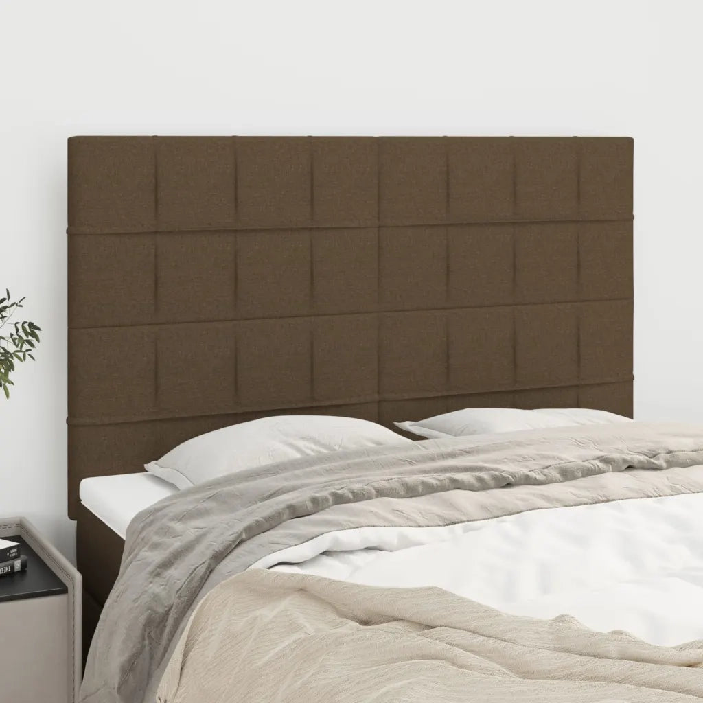 Testiera | Testata Marrone Scuro 144x5x118/128 cm Tessuto