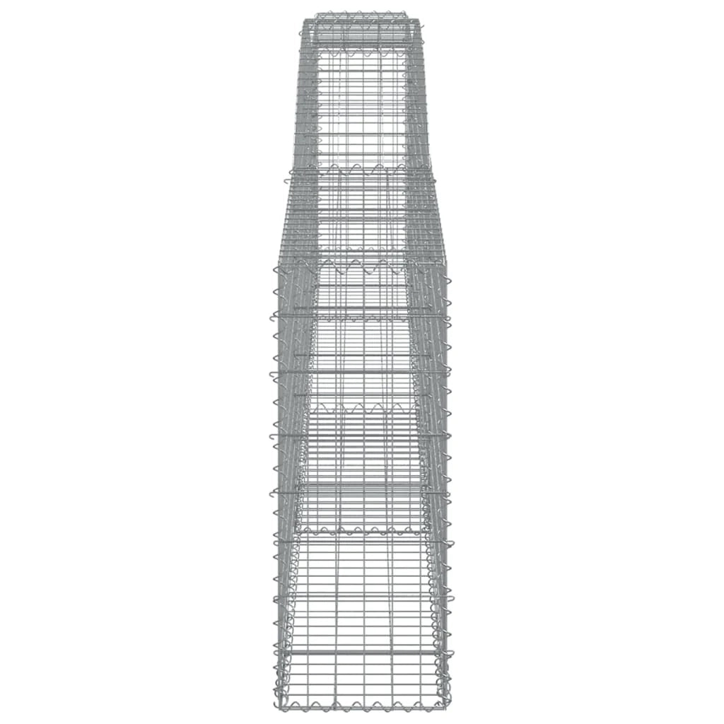 Set di 4 gabbioni ad arco per recinzione gabbia o muro di contenimento 400 x 30 x 80/100 cm ferro zincato argento 02_0041489