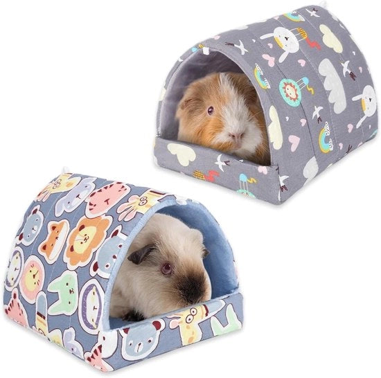 Set di 2 Rifugi per Cavia Lavabili - Blu Cielo