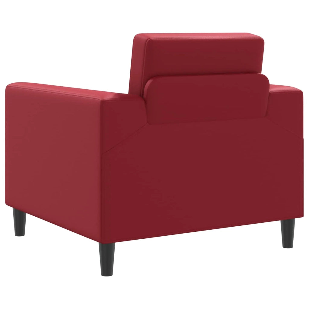Divano Sedia-Poltrona Rosso Vino Similpelle