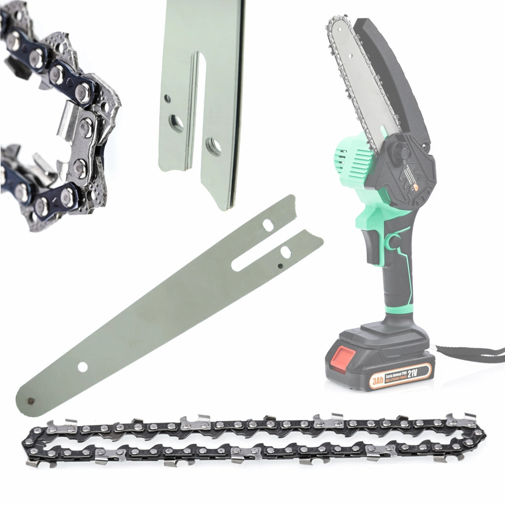 Piastra Guida 12" con 2x Catena per Motosega Elettrica – Acciaio di Alta Qualità, Resistente all'Usura