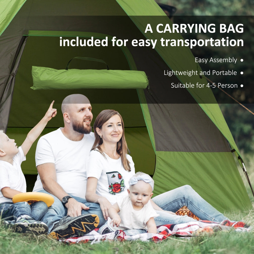 Tenda da campeggio Tenda auto per 4-5 persone; 300 x 300 x 230 cm; realizzata in vetroresina e poliestere; verde; ideale per avventure all'aperto