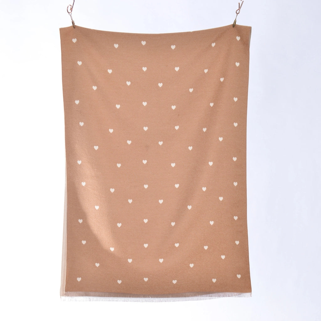 Nuova sciarpa jacquard con motivo a cuori per donna, versatile scaldacollo