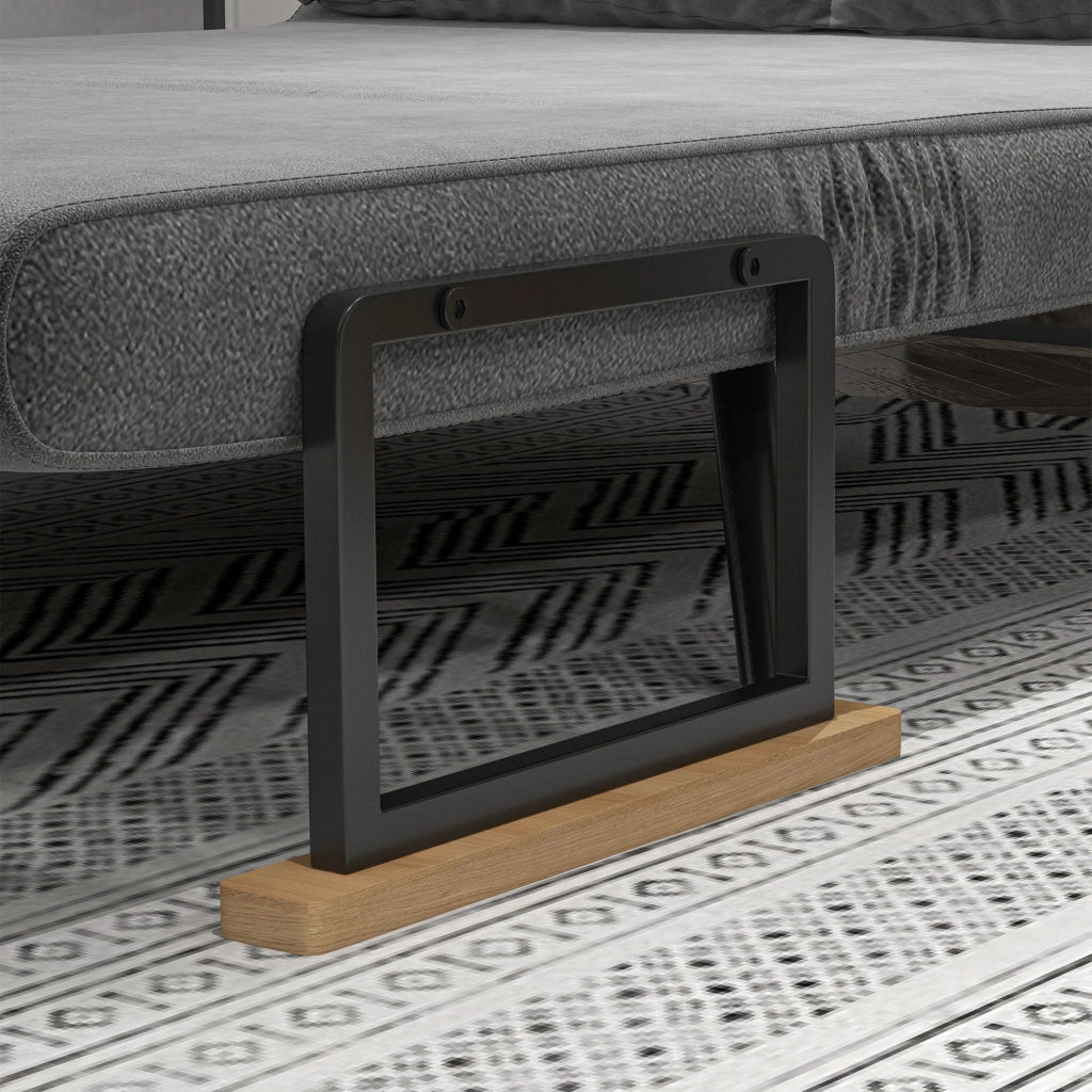 Divano letto 2 posti in velluto ¨C Zephmum ¨C Grigio scuro