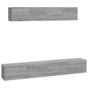Set di Mobili Porta TV 4 pz | Armadietto TV | Mobile Porta TV Grigio Sonoma in Legno Multistrato