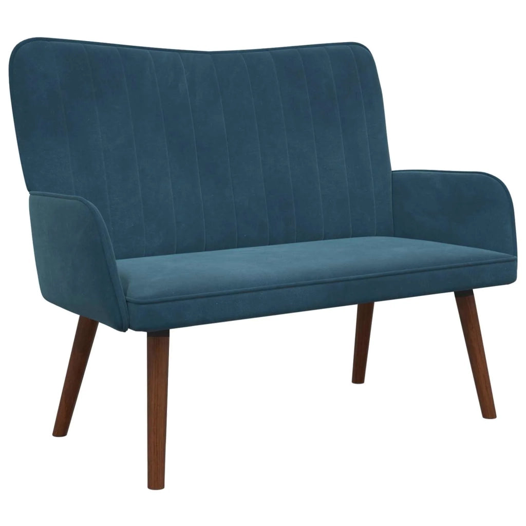 Sofa a Due Posti Blu 115 x 61 x 87 cm Velluto