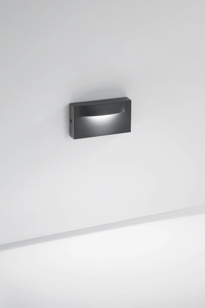 APPLIQUE LED MOBULA ANTRACITE IN ALLUMINIO 8W 1100LM 3000K IP65 420X180X165MM