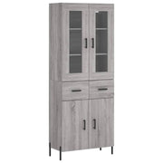 Buffet credenza cassettiera armadio mobile contenitore organizer cucina soggiorno salotto rovere Sonoma alto 69,5 x 34 x 180 cm legno ingegnerizzato grigio 02_0035616