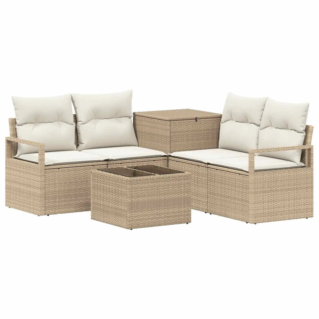 Set di divani 6 pz Beige e Bianco Crema 3447250