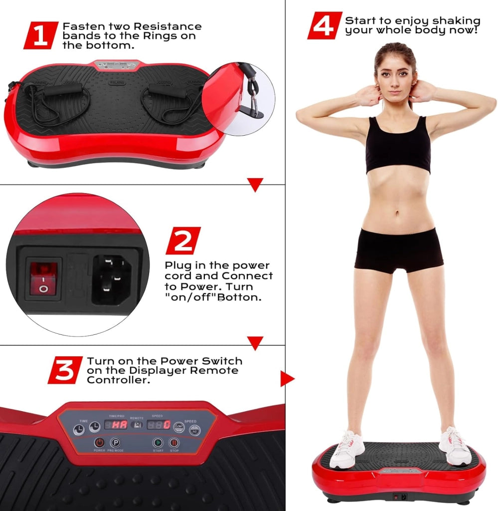 Pedana Vibrante,120 Livelli di Intensità,10 Programmi di Allenamento,Motore Silenzioso,Dispositivo Fitness Domestico,Allenamento Completo del Corpo,Massaggiatore con Telecomando,180 kg