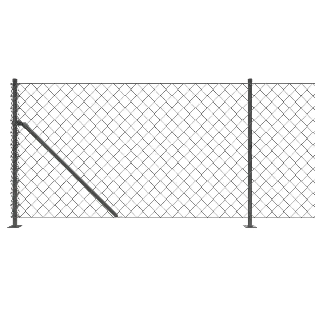 Recinzione a Rete con Flangia Antracite 0,8x10 m