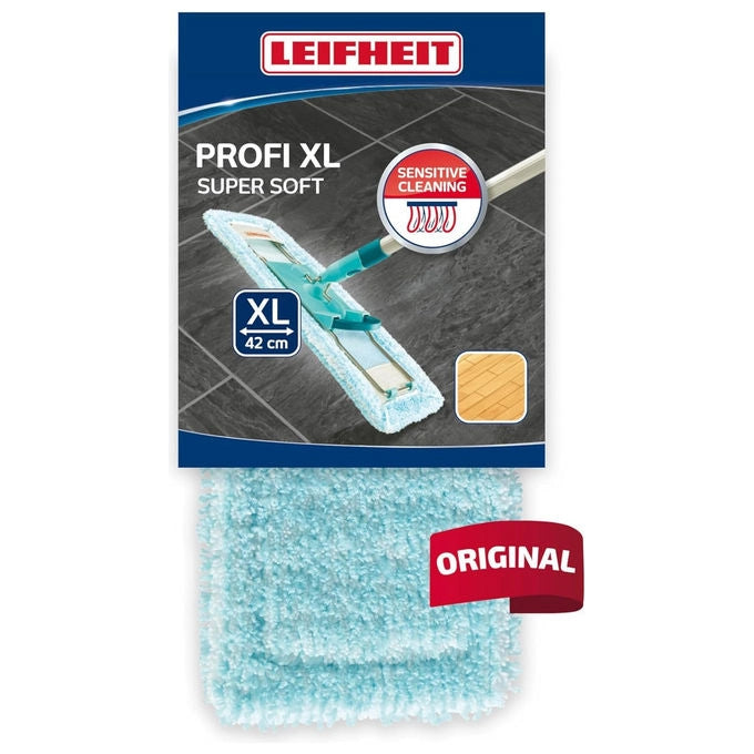 Leifheit copri panno Profi XL super soft, ricambio per scopa, pavimenti delicati, parquet laminato sughero, lavabile 60°C, 42 cm