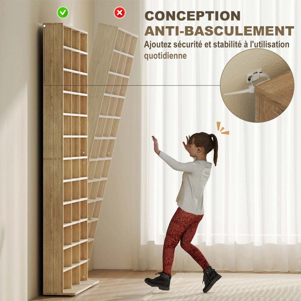 Libreria CD DVD ¨C Minimal ¨C Rovere 36 scomparti ripiani regolabili