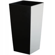 Vaso da fiori KADAX con inserto e coperchio, fioriera alta da giardino, nera, 24x24 cm