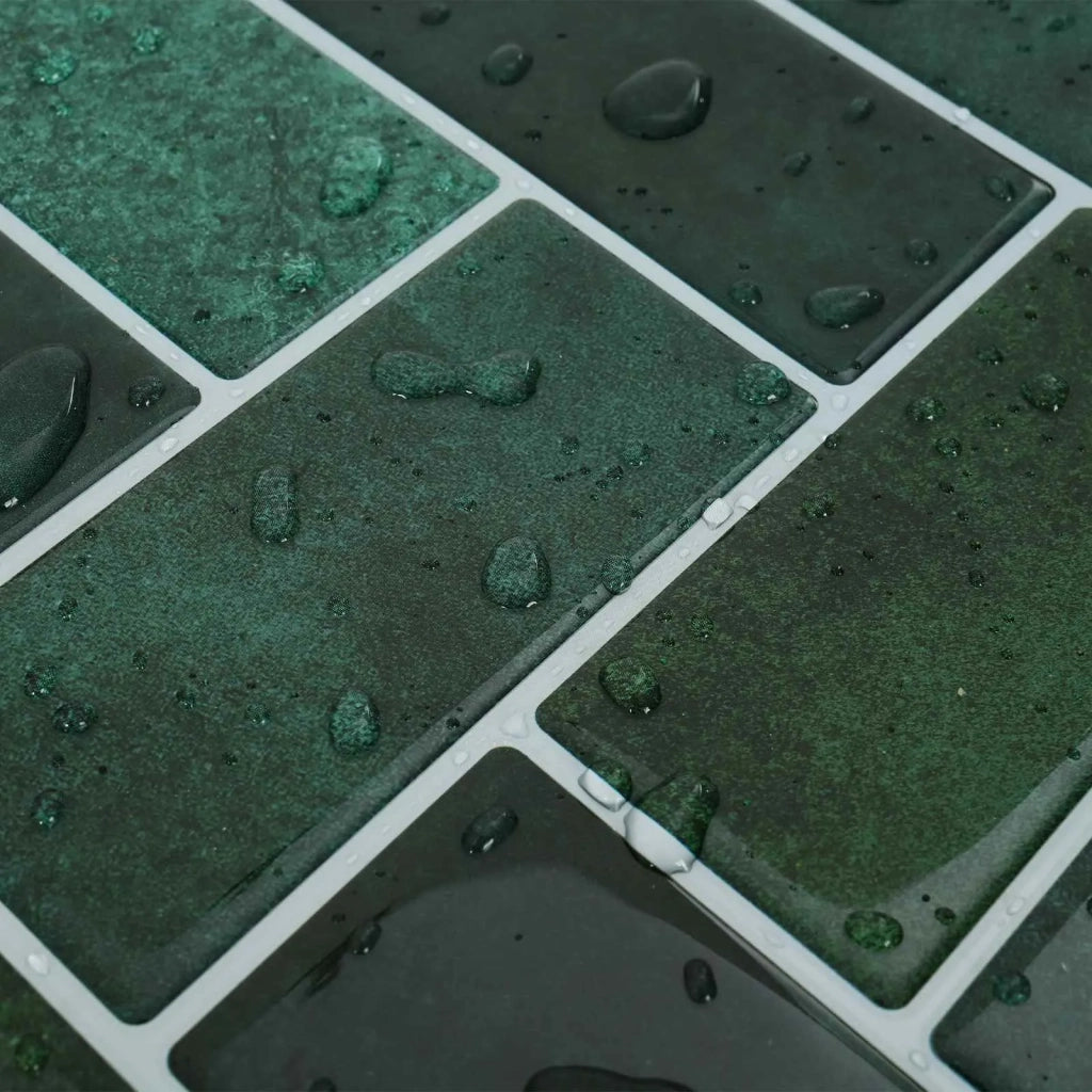 Piastrella a Spina di Pesce 10 pcs Verde Scuro 30 x 30 cm